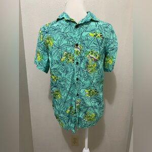 Cat & Jack Dino Print Button Down Shirt EUC